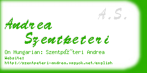 andrea szentpeteri business card